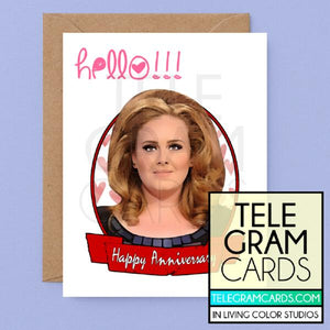 Adele [ILCS-001B-ANN] Hello Happy Anniversary - SocialShambles.com