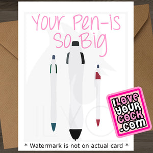 ILYC - Art 002C - Your Pen-is So Big [Pink Text] - SocialShambles.com