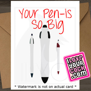 ILYC - Art 002C - Your Pen-is So Big [Red Text] - SocialShambles.com