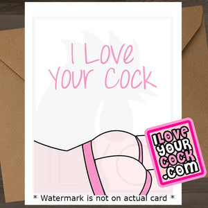 ILYC - Art 013C - Pink Strap [Pink Text] - I Love Your Cock - SocialShambles.com