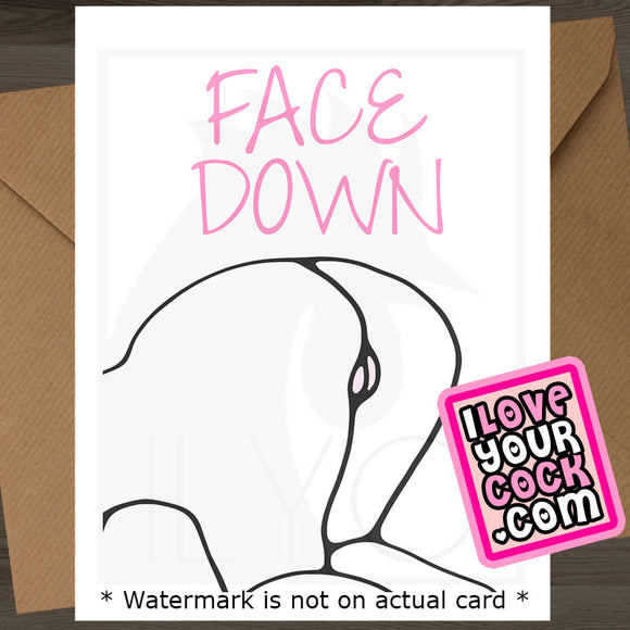ILYC - Art 017L - Ass Up [Pink Text] - Face Down - SocialShambles.com