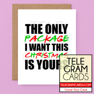Text [ILYC-013-XMS] The Only Package I Want For Christmas Is Yours - SocialShambles.com